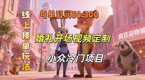 小众婚礼赛道,婚礼开场视频及请柬定制,线上接单玩法,小众冷门项目,一单几十米纯收益