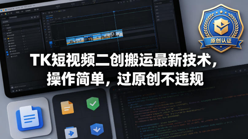 TikTok短视频二创搬运最新技术，操作简单，过原创不违规