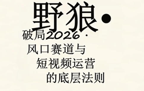 野狼团队·多平台实操运营课，覆盖AI口播、服装、好物、漫剪等热门玩法